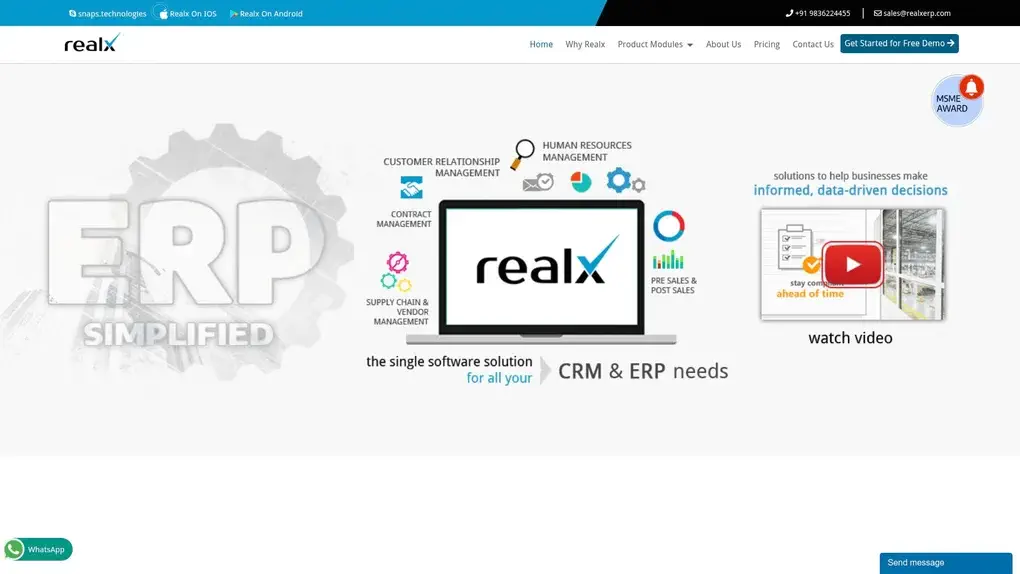 Realx ERP screenshot